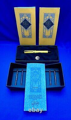 Parker Duofold Mandarin Yellow Fountain Pen 18k Gold M Nib 1995 Box & Papers