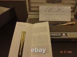 Parker Duofold Marbled Blue Fountain Pen Black Medium