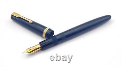 Parker Maxima Duofold Fountain Pen In Black 14k Medium Nib Made In England