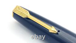 Parker Maxima Duofold Fountain Pen In Black 14k Medium Nib Made In England