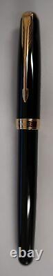 Parker Sonnet Fountain Pen Black Lacquer & Gold Old Style Broad Point New In Box