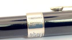 Parker Sonnet Series Fountain Pen In Box Rare Black Chrome Trim 18k Medium Nib
