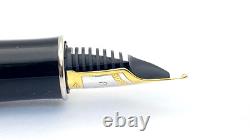 Parker Sonnet Series Fountain Pen In Box Rare Black Chrome Trim 18k Medium Nib