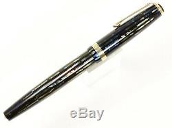 Parker Striped Duofold Fountain Pen In Blue/grey/black With Gold Nib & Trim