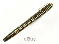 Parker Striped Duofold Fountain Pen In Green/brown/black With Gold Nib & Trim