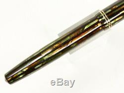 Parker Striped Duofold Fountain Pen In Green/brown/black With Gold Nib & Trim