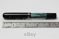 Pelikan 100 14C K Nib Pistonfiller Fountain Pen Green Black 4-Hole-Cap Vintage