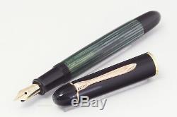 Pelikan 140 Pistonfiller Fountain Pen Green Black GT 14C EF nib 1954 Vintage