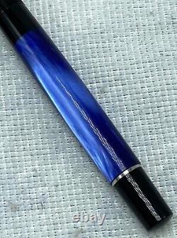 Pelikan 200 Fountain Pen Extra Fine Steel Nib Black Blue Shimmer Ready To Write