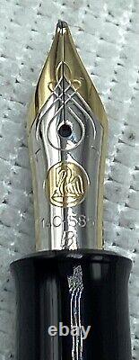 Pelikan 400 Fountain Pen 14k Two-tone Flexible Broad Nib Black Gold Ready To Use