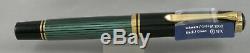 Pelikan M1000 Green Stripe, Black & Gold Fountain Pen In Box 18kt Medium Nib