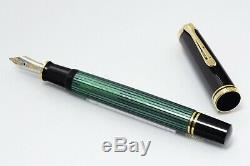 Pelikan M600 Old Style Fountain Pen Pistonfiller Black Green GT 14C M Nib