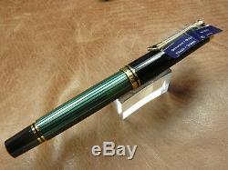 Pelikan M600 Souveran Black/green Fountain Pen 14k Gold Fine Nib