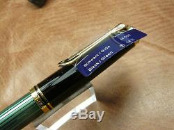 Pelikan M600 Souveran Black/green Fountain Pen 14k Gold Fine Nib