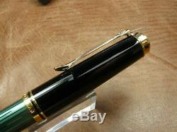 Pelikan M600 Souveran Black/green Fountain Pen 14k Gold Fine Nib