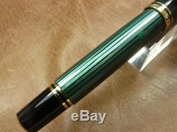 Pelikan M600 Souveran Black/green Fountain Pen 14k Gold Fine Nib