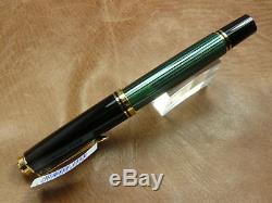 Pelikan M600 Souveran Black/green Fountain Pen 14k Gold Fine Nib