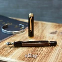 Pelikan M800 Special Edition 2019 Dark Brown Black Striped Fountain Pen