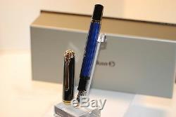 Pelikan SOUVERAN M800 Blue Black Fountain Pen 18K Gold Nib EF, F, M, B, BB NEW