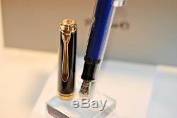Pelikan SOUVERAN M800 Blue Black Fountain Pen 18K Gold Nib EF, F, M, B, BB NEW