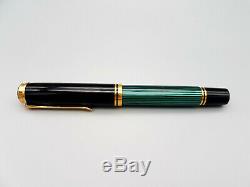 Pelikan Souverän M1000 Black/green Stripes 18k Gold Nib, Excellent Condition