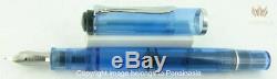 Pelikan Souveran M205 Blue Demonstrator Fountain Pen Old Model Black Ring Top