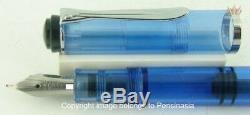 Pelikan Souveran M205 Blue Demonstrator Fountain Pen Old Model Black Ring Top