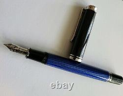 Pelikan Souverän M405 Black/Blue Fountain pen (fine nib) used excellent cond