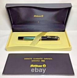 Pelikan Souveran M600M Fountain Pen Green & Black Medium Nib New In Box Product