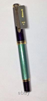 Pelikan Souveran M600M Fountain Pen Green & Black Medium Nib New In Box Product