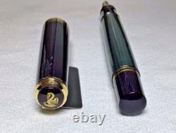 Pelikan Souveran M600M Fountain Pen Green & Black Medium Nib New In Box Product