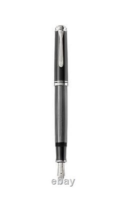 Pelikan Souverän M605 Stresemann Anthracite Stripes Fountain Pen, Black, 1 Each