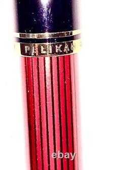 Pelikan Souveran M800 Fountain Pen Black-Red 18C- 750F MEDIUM NIB WithBOX-PAPERS