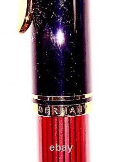 Pelikan Souveran M800 Fountain Pen Black-Red 18C- 750F MEDIUM NIB WithBOX-PAPERS