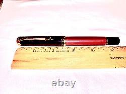 Pelikan Souveran M800 Fountain Pen Black-Red 18C- 750F MEDIUM NIB WithBOX-PAPERS