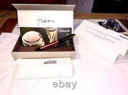 Pelikan Souveran M800 Fountain Pen Black-Red 18C- 750F MEDIUM NIB WithBOX-PAPERS