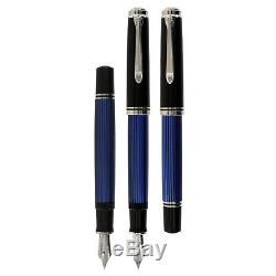 Pelikan Souveran M805 Black/Blue Fountain Pen Extra Fine Nib