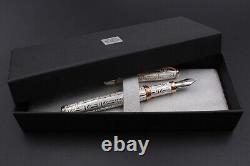 Pen & The City Solid Silver Fountain Pen Black Cartridges Pelikan Type Fine Nib