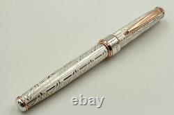 Pen & The City Solid Silver Fountain Pen Black Cartridges Pelikan Type Fine Nib