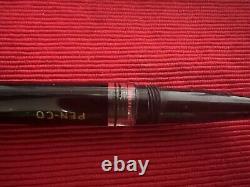 Penco Fountain Pen Black Gold Piston Nib Never Used Vintage 1950s