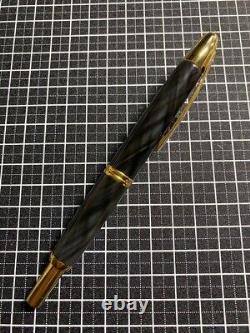 Pilot Capless 18K Fountain Pen Black Marble & Gold B Nib Rare USED