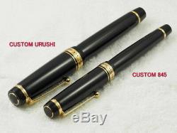 Pilot Custom URUSHI 18K Medium-nib Ebonite Black Urushi Lacquer with converter