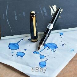 Pilot Falcon Black & Gold Fountain Pen 14k Gold Soft Extra Fine EF Nib