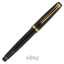 Pilot Falcon Fountain Pen Black & Gold Soft Flexible Fine Nib
