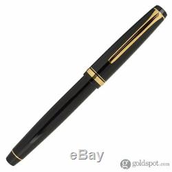 Pilot Falcon Fountain Pen Black & Gold Soft Flexible Medium Nib Brand New