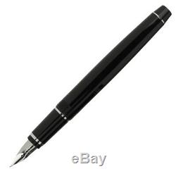 Pilot Falcon Fountain Pen Black & Rhodium Soft Flexible Extra Fine Nib