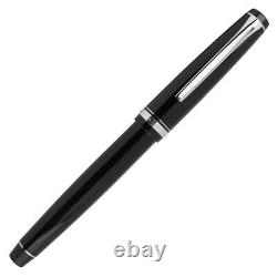 Pilot Falcon Fountain Pen Black & Rhodium Soft Flexible Extra Fine Nib