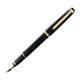 Pilot Falcon Fountain Pen, Black With Gold Accents, Soft Broad Nib (60352)