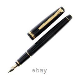 Pilot Falcon Fountain Pen, Black with Gold Accents, Soft Broad Nib (60352)