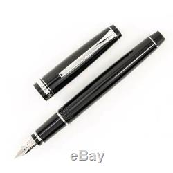 Pilot Falcon Fountain Pen, Black with Rhodium Accents, Soft Fine Nib (60741)